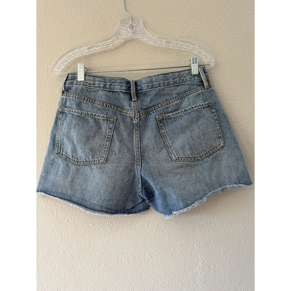 Old Navy Shorts Girls 16 Plus‎ Adjustable Waist Blue Denim High Rise Raw Hem